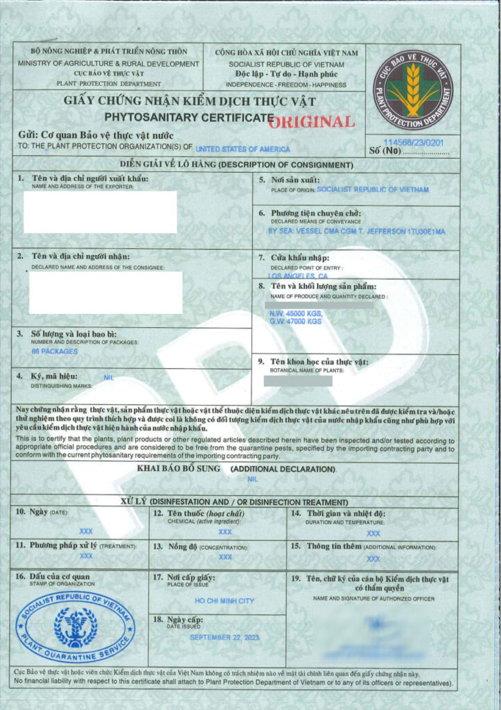 Phytosanitary-Certificate